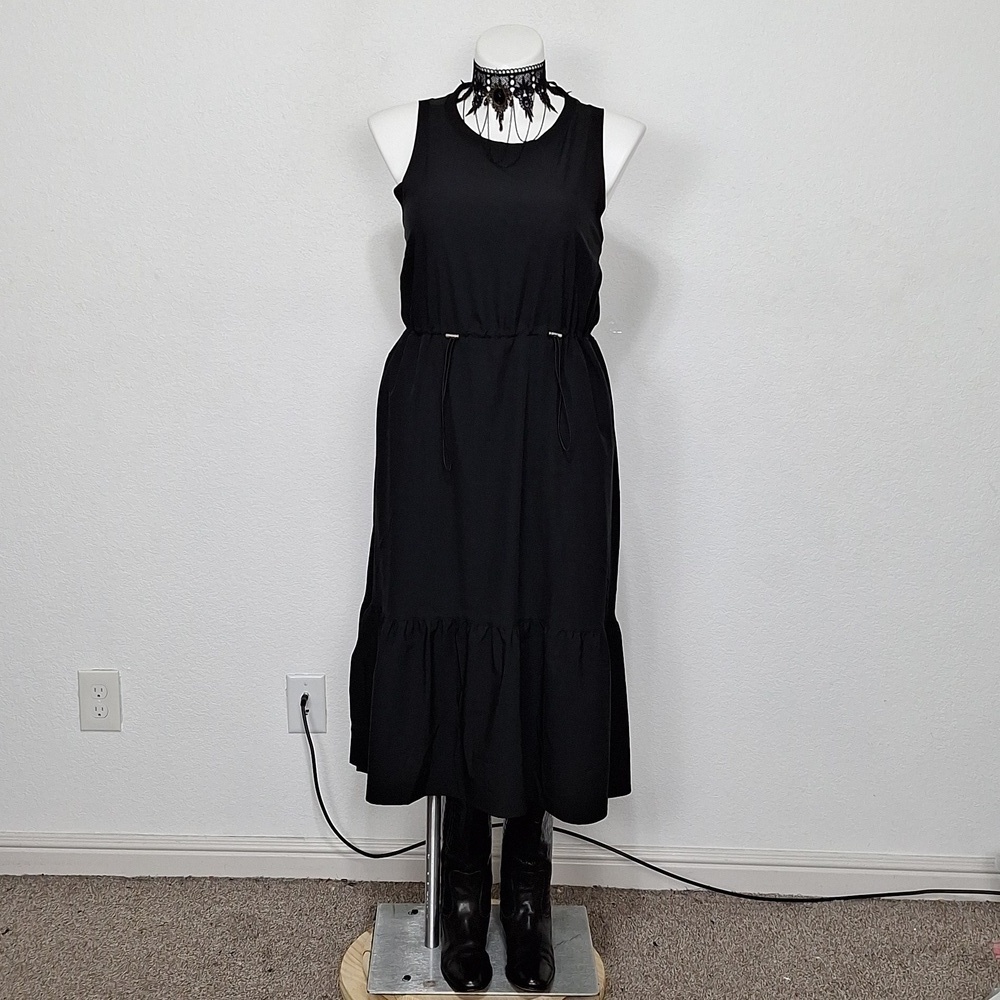 NEW Black Whimsigoth Sleeveless Romantic GothTiered Midi Witchy Dress Size 1X